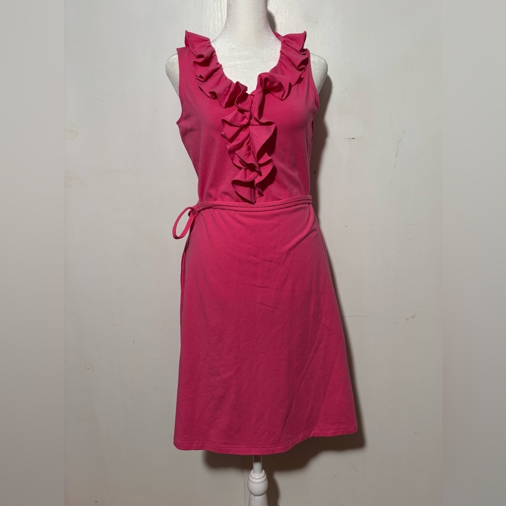 Brooks Brothers Fuchsia Ruffle Midi Dress